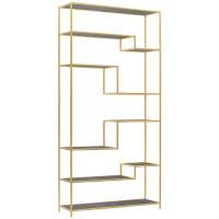 Стеллаж JAQLENE, золотой каркас сталь, полки керамика