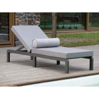 Шезлонг AMALFI, каркас алюминий цвет LAVA, подушки ткань водонепроницаемая Stone