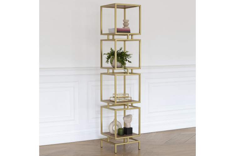 Стеллаж CUBIC-4, каркас сталь, полки ЛДСП Робиния-4