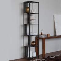 Стеллаж SOHO MINI, черный, ЛДСП Бетон темный, 45*30*195