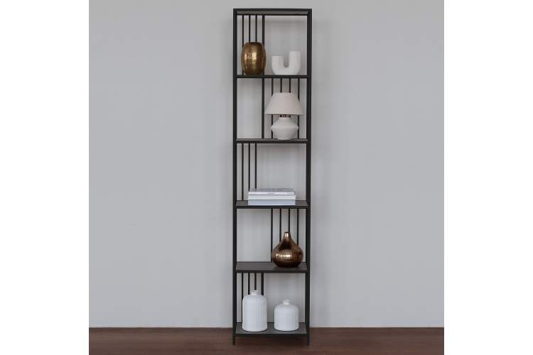 Стеллаж SOHO MINI, черный, ЛДСП Бетон темный, 45*30*195-3