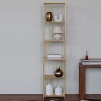 Стеллаж SOHO MINI, золотой, ЛДСП Дуб Каселла, 45*30*195