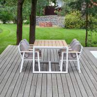 Набор садовый обеденный SANTORINI / 7 предметов: стол 180*98 и 6 стульев / каркас алюминий цвет белый