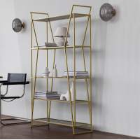 Стеллаж OSLO, металлический каркас, полки тонированное стекло