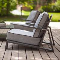 Набор садовой мебели KORFU / 3 предмета: 2 кресла, столик / каркас алюминий цвет лава, серый текстиль