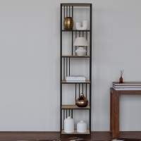 Стеллаж SOHO MINI, черный, ЛДСП Дуб Каселла, 45*30*195