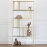 Стеллаж SOHO, каркас сталь, полки тонированное стекло