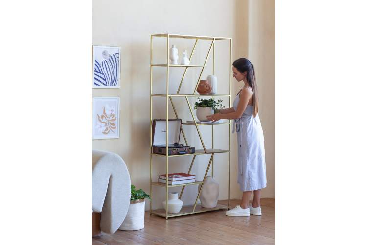 Стеллаж ARNETTA, каркас сталь, полки ЛДСП Робиния-2