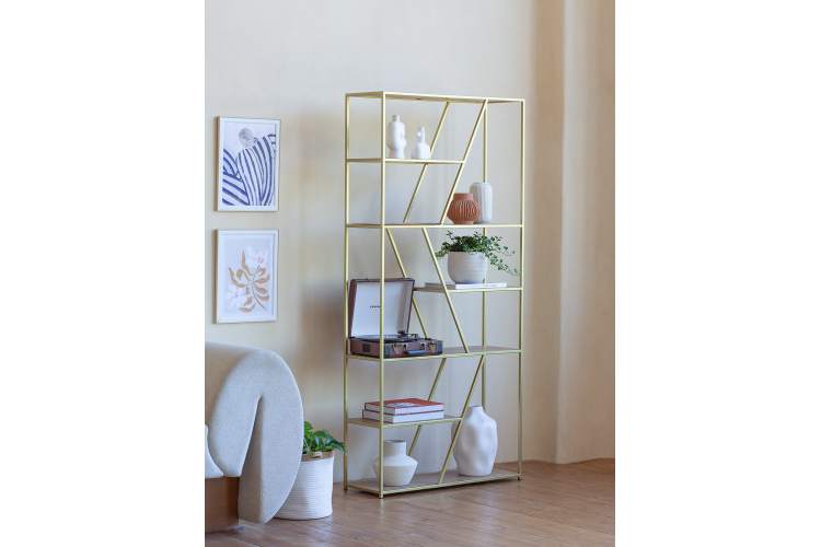 Стеллаж ARNETTA, каркас сталь, полки ЛДСП Робиния-1