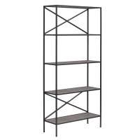 Стеллаж KARIN-800, каркас сталь, полки керамика Antracite, 1750x800x300