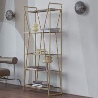 Стеллаж OSLO MINI, металлический каркас, полки тонированное стекло