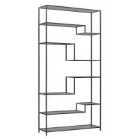 Стеллаж JAQLENE, каркас сталь, полки тонированное стекло