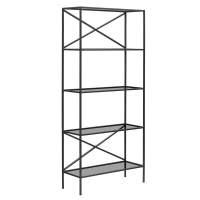 Стеллаж KARIN-800, каркас сталь, полки тонированное стекло