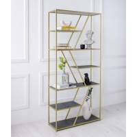 Стеллаж ARNETTA, золотой каркас сталь, полки керамика