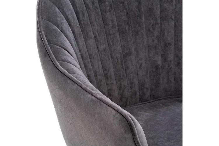 Стул с подлокотниками Leset Вайд, каркас Белый, велюр Графит-5