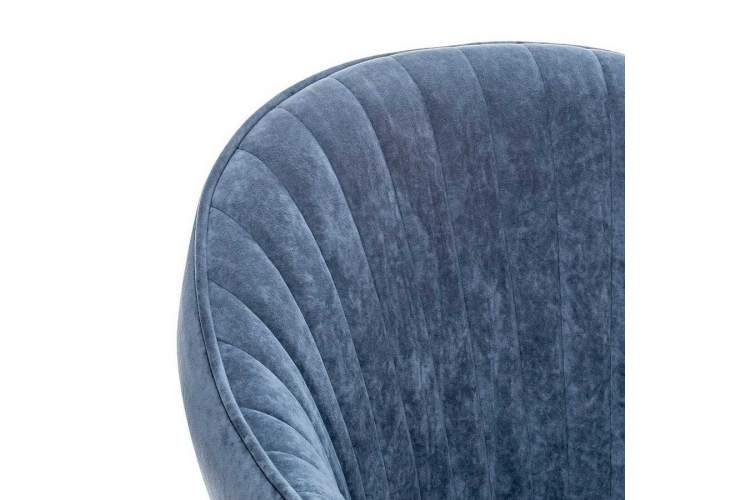 Стул с подлокотниками Leset Вайд, каркас Черный, велюр Синий-4