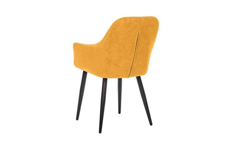 Стул с подлокотниками Leset Слим, каркас Черный, велюр Горчица-3