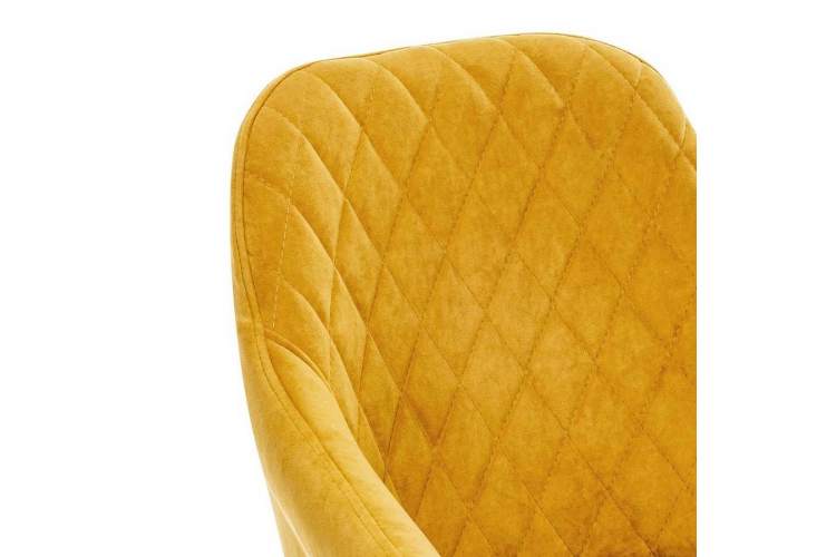 Стул с подлокотниками Leset Слим, каркас Черный, велюр Горчица-4