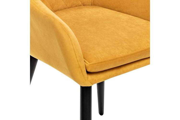 Стул с подлокотниками Leset Слим, каркас Черный, велюр Горчица-5