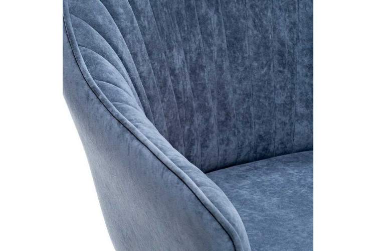 Стул с подлокотниками Leset Вайд, каркас Белый, велюр Синий-5