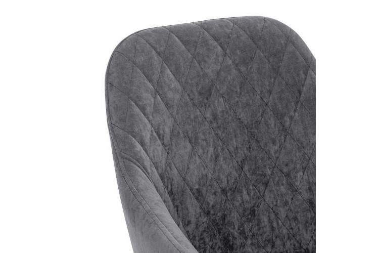 Стул с подлокотниками Leset Слим, каркас Черный, велюр Графит-4