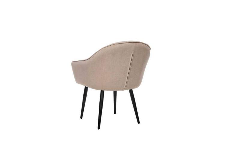 Стул с подлокотниками Leset Вайд, каркас Черный, велюр Бежевый-3