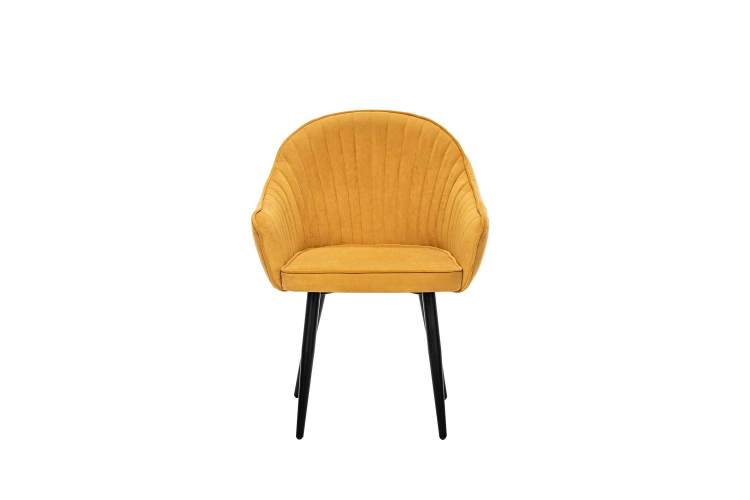 Стул с подлокотниками Leset Вайд, каркас Черный, велюр Горчица-1
