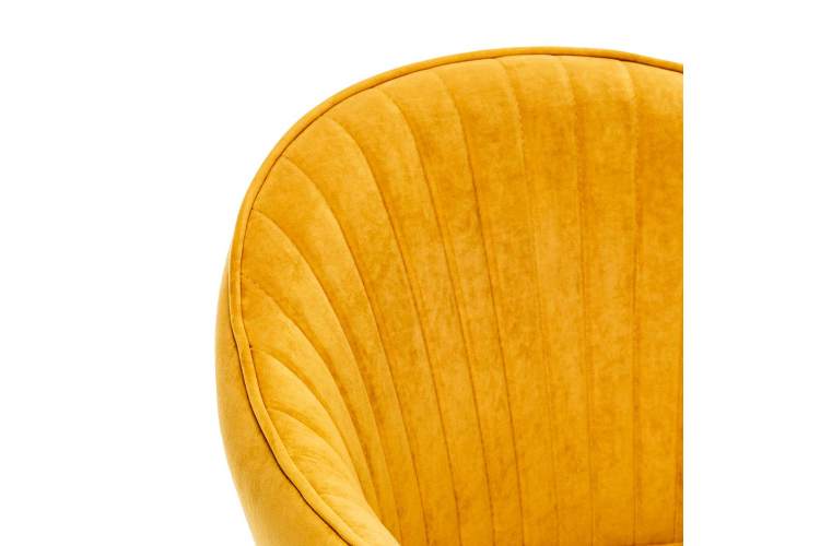 Стул с подлокотниками Leset Вайд, каркас Черный, велюр Горчица-4