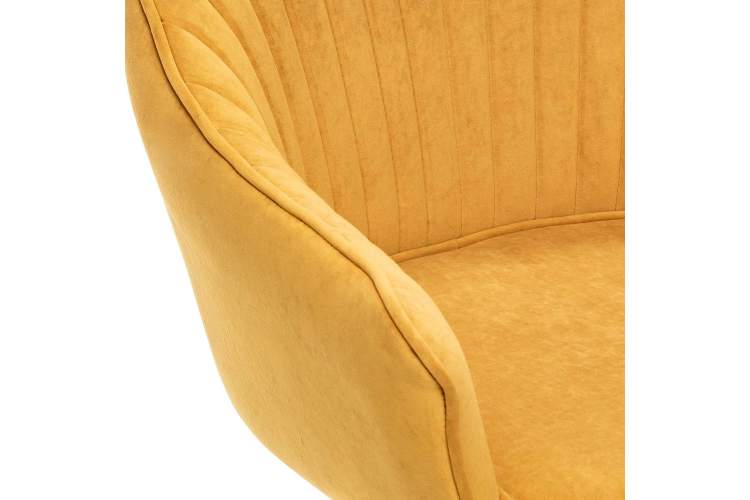 Стул с подлокотниками Leset Вайд, каркас Черный, велюр Горчица-5