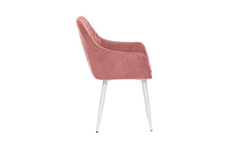 Стул с подлокотниками Leset Слим, каркас Белый, велюр Персиковый-2