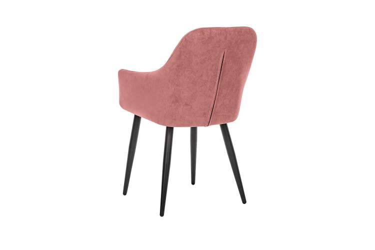 Стул с подлокотниками Leset Слим, каркас Черный, велюр Персиковый-3