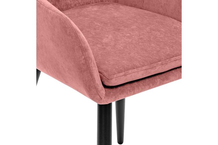 Стул с подлокотниками Leset Слим, каркас Черный, велюр Персиковый-5