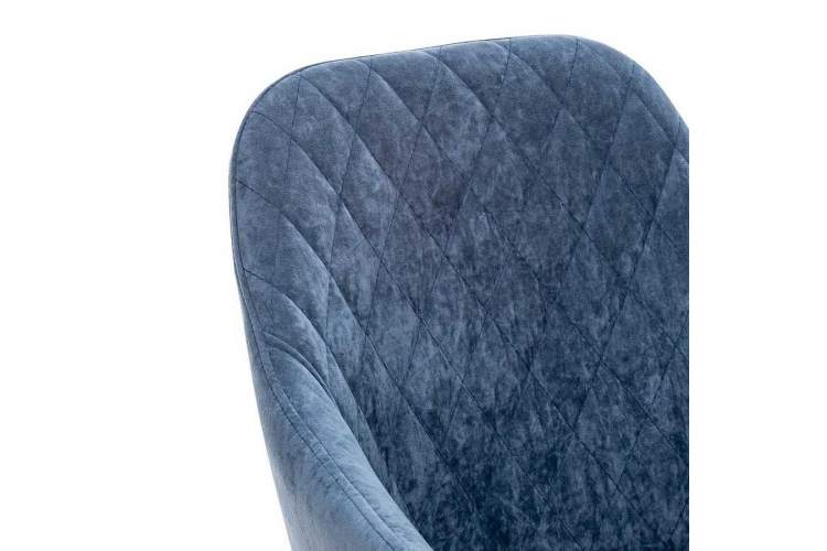 Стул с подлокотниками Leset Слим, каркас Черный, велюр Синий-4