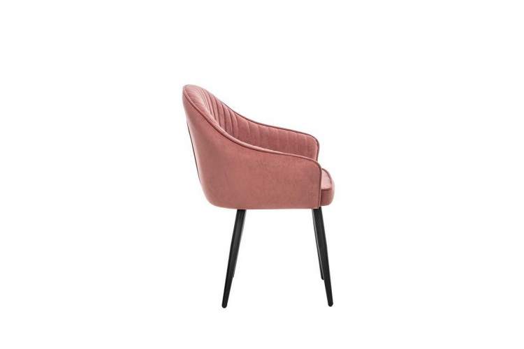 Стул с подлокотниками Leset Вайд, каркас Черный, велюр Персиковый-2