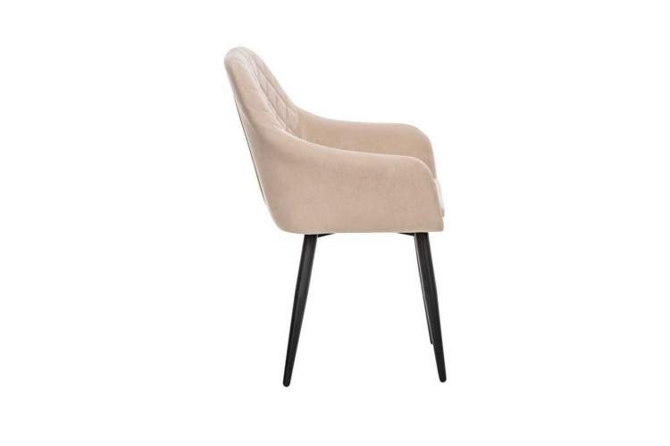 Стул с подлокотниками Leset Слим, каркас Черный, велюр Бежевый-2