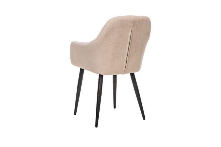 Стул с подлокотниками Leset Слим, каркас Черный, велюр Бежевый-3