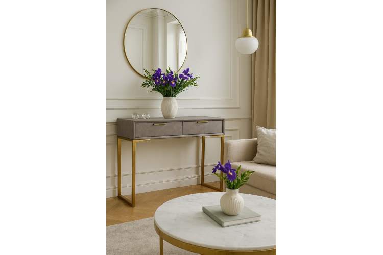 Стол-консоль Логан с 2-мя ящиками MC9001-120GR, 120х35х78 см, светло-серый-9