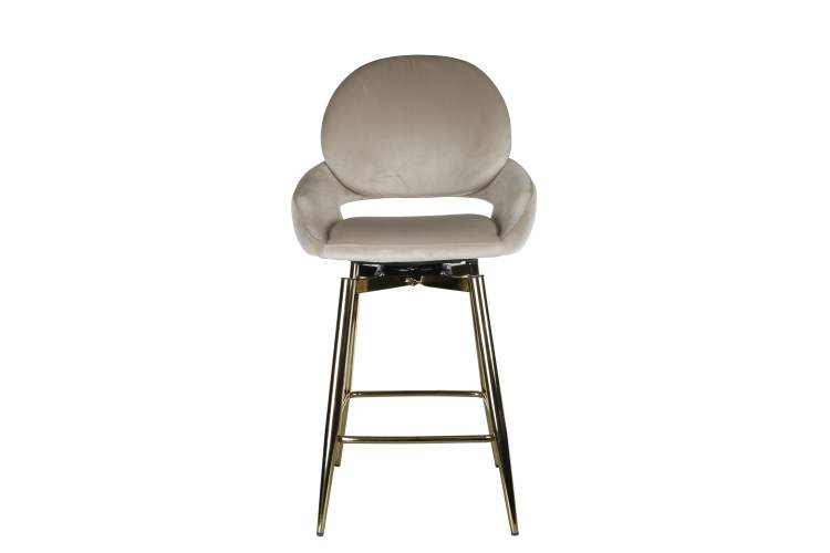 Стул барный Виола BS1376-BG-2, 55х46х105 см, бежевый/золото-1