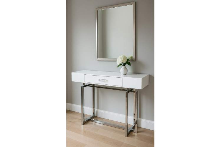 Стол-консоль Гарда-1 P-MJ-003, 120х40х76 см, белый/хром-8