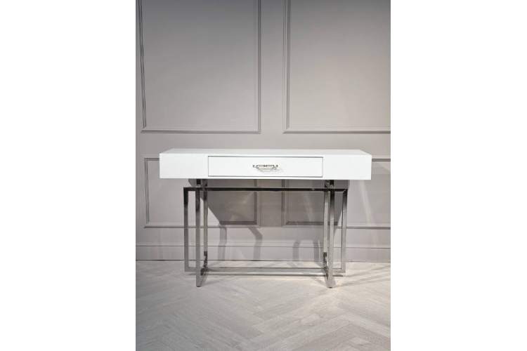 Стол-консоль Гарда-1 P-MJ-003, 120х40х76 см, белый/хром-2
