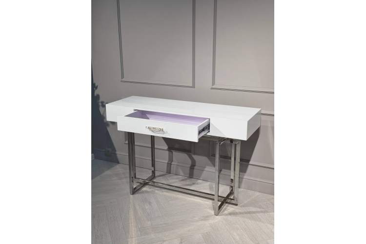 Стол-консоль Гарда-1 P-MJ-003, 120х40х76 см, белый/хром-1
