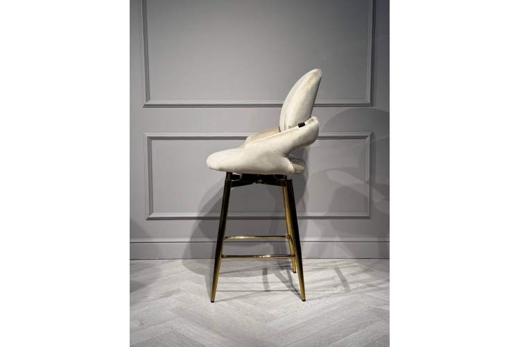 Стул барный Виола BS1376-BG-2, 55х46х105 см, бежевый/золото-6