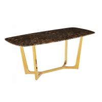 Стол обеденный Ланс DT-2852M.1, 160х90х75 см, коричневый мрамор