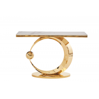 Стол-консоль Дрим IST-800,120х40х78 см, белый бентли/золотой