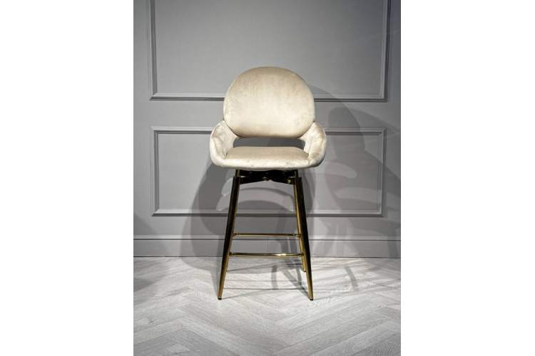 Стул барный Виола BS1376-BG-2, 55х46х105 см, бежевый/золото-4