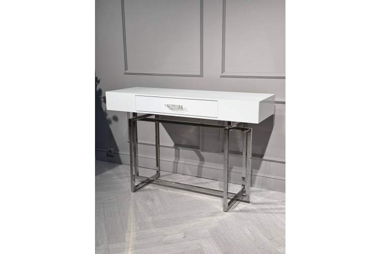 Стол-консоль Гарда-1 P-MJ-003, 120х40х76 см, белый/хром-3