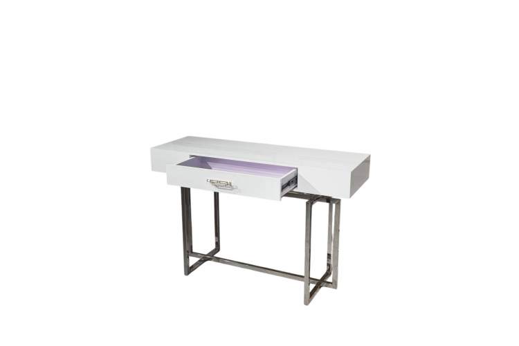 Стол-консоль Гарда-1 P-MJ-003, 120х40х76 см, белый/хром-6