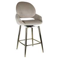 Стул барный Виола BS1376-BG-2, 55х46х105 см, бежевый/золото