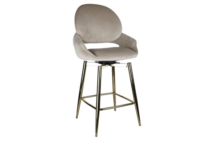 Стул барный Виола BS1376-BG-2, 55х46х105 см, бежевый/золото