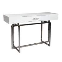 Стол-консоль Гарда-1 P-MJ-003, 120х40х76 см, белый/хром